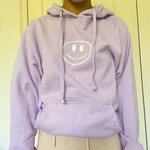 He Would Love First “I Love Jesus” Smiley Hoodie in Orchid Sz XS EUC